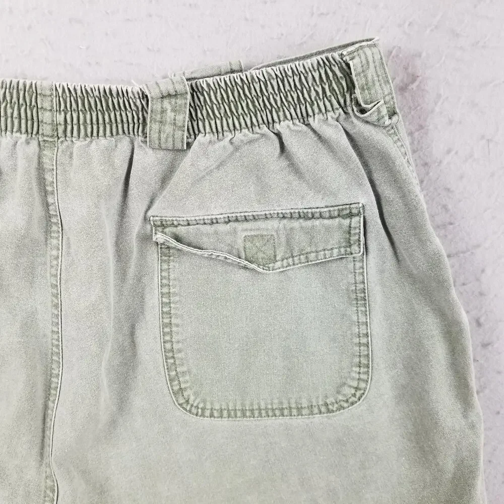 Weekender Cargo Shorts Mens 42 Green‎ Elastic Waist Cotton Pockets Style MOS9760